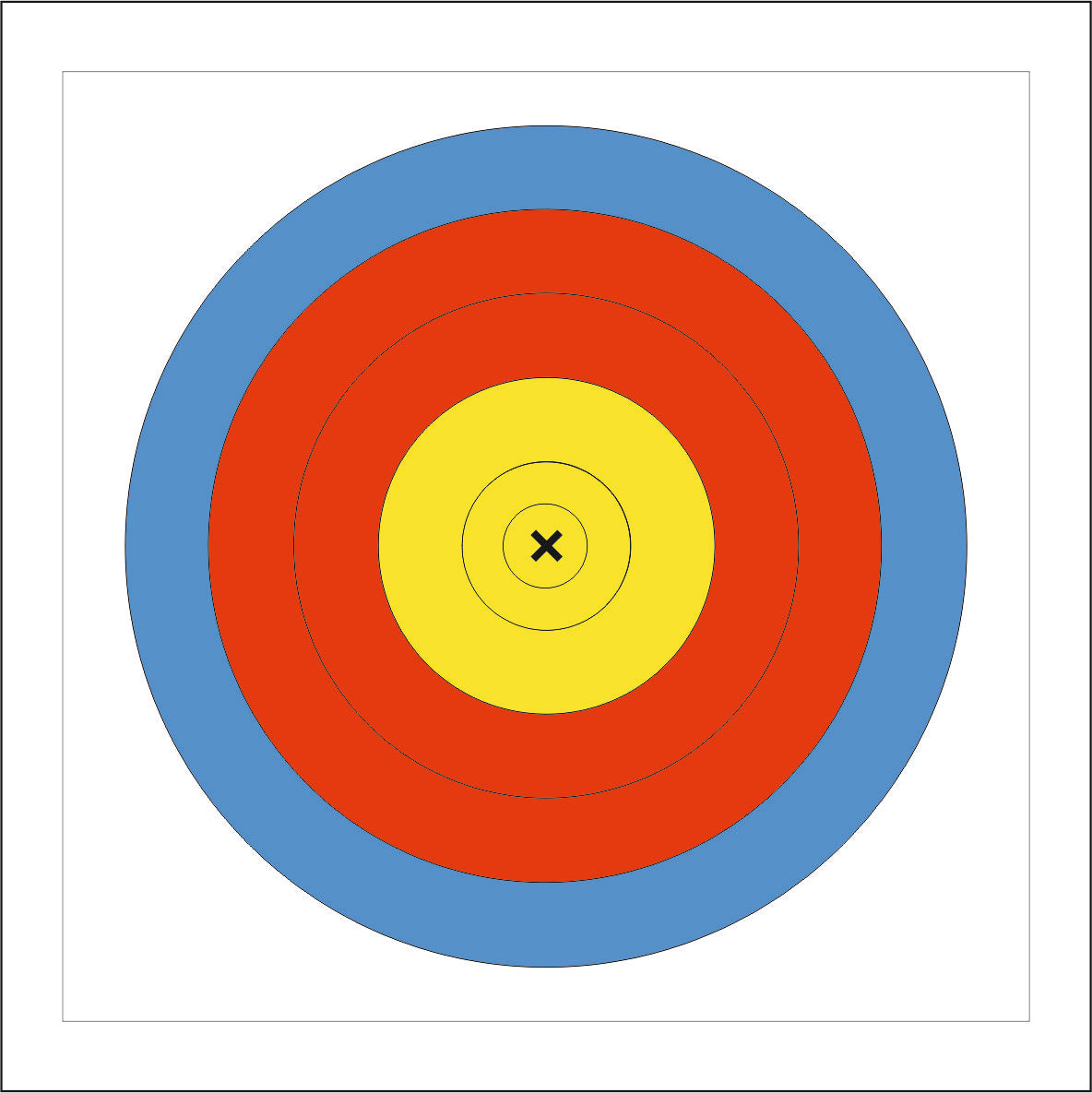Archery Targets 1 Spot 3 Ring 3 Color (PVC or Paper)