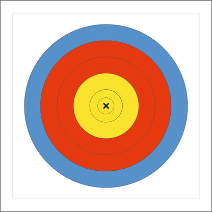 Archery Targets 1 Spot 3 Ring 3 Color (PVC or Paper)