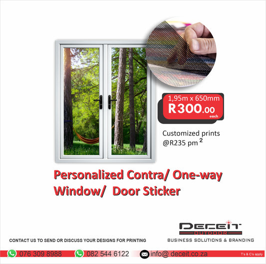 Personalized Contra/ One-way Window/ Door Sticker