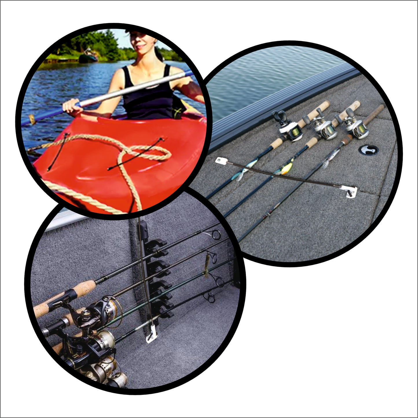 2x Deck Tie-Down / Rod  (Bungee Cord) with free Adhesive Boat Ruler worth R22