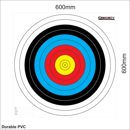 Archery Targets 1 Spot 5 Color 10 Ring (PVC or Paper)