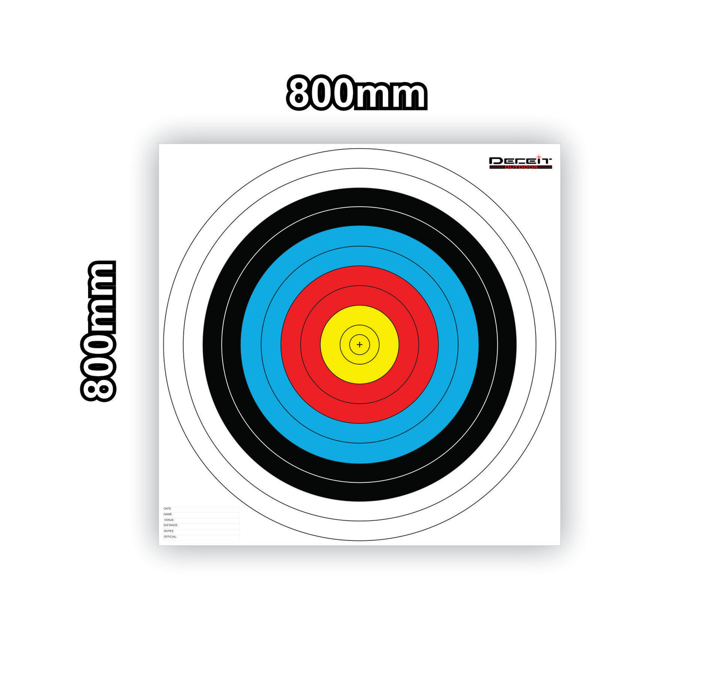 Archery Targets 1 Spot 5 Color 10 Ring (PVC or Paper)