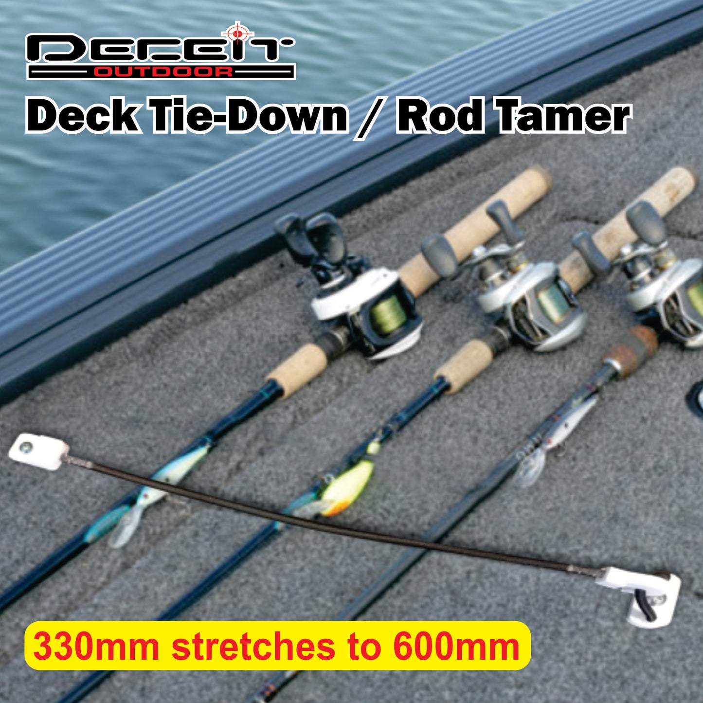 2x Deck Tie-Down / Rod  (Bungee Cord) with free Adhesive Boat Ruler worth R22