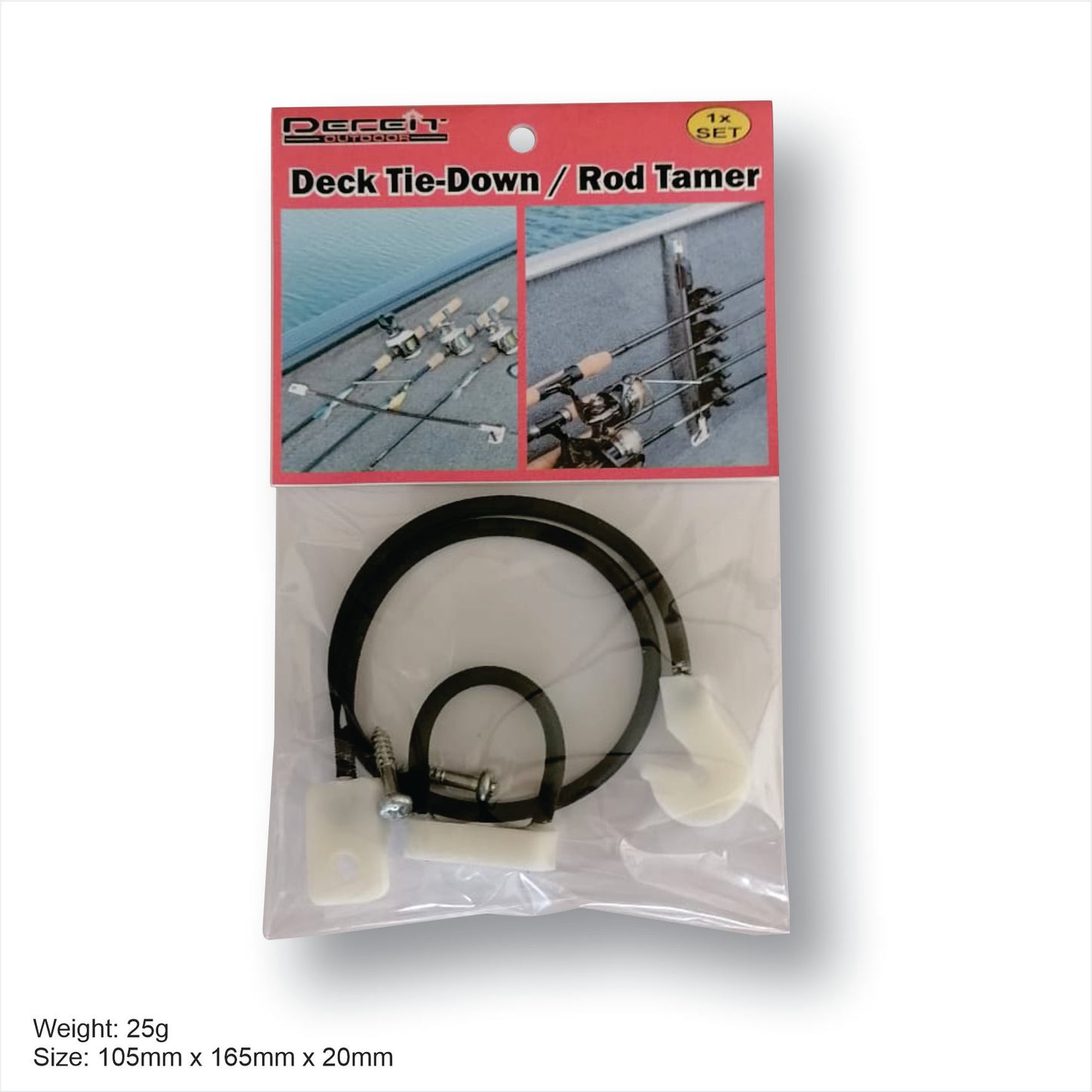 2x Deck Tie-Down / Rod  (Bungee Cord) with free Adhesive Boat Ruler worth R22