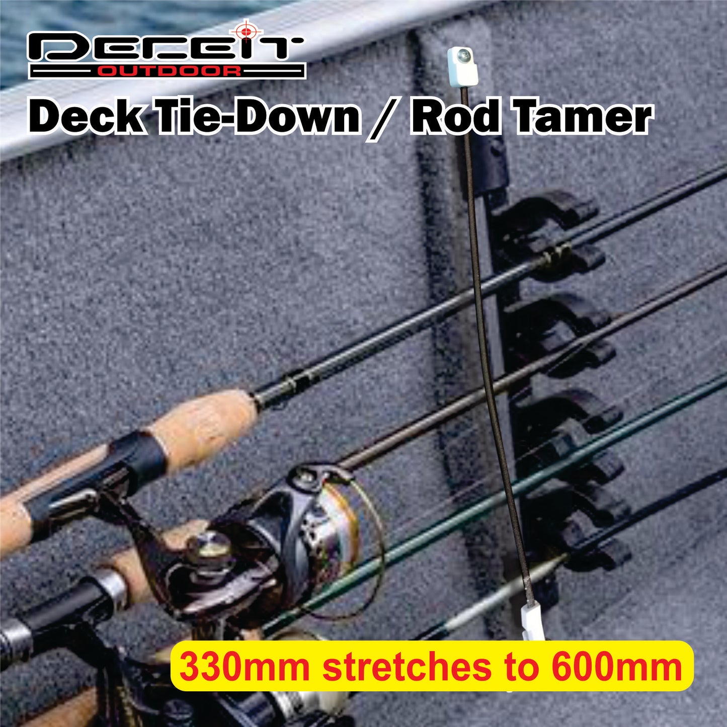 2x Deck Tie-Down / Rod  (Bungee Cord) with free Adhesive Boat Ruler worth R22